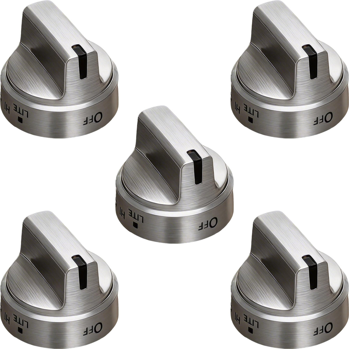 Stainless Steel WB03X24818 Gas Stove Knob for GE Gas Range, Compatible with JGB64, JGB66, JGB70, JGB72, JGB73, JGB86, JGBS6, JGBS8 GE Adora Series, Replaces PS11729081-5 Packs (1 Year Warranty)