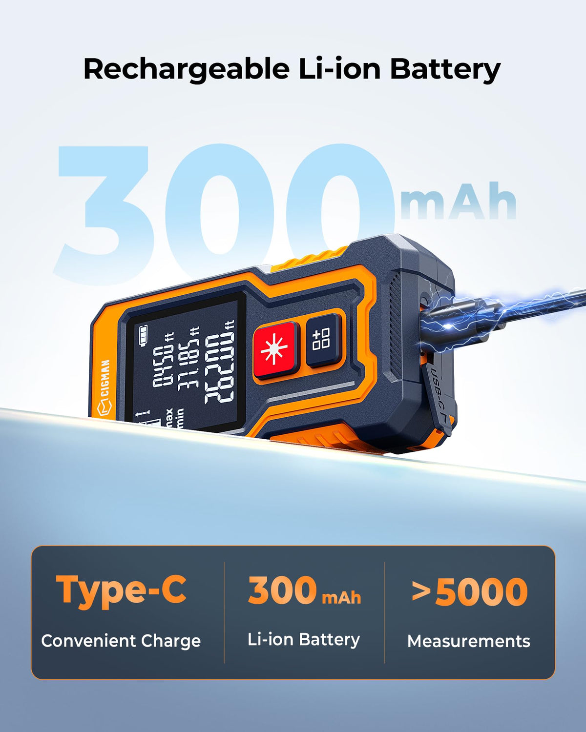 CIGMAN Mini Laser Measuring Tool, 262Ft Laser Measure for Home & DIYers