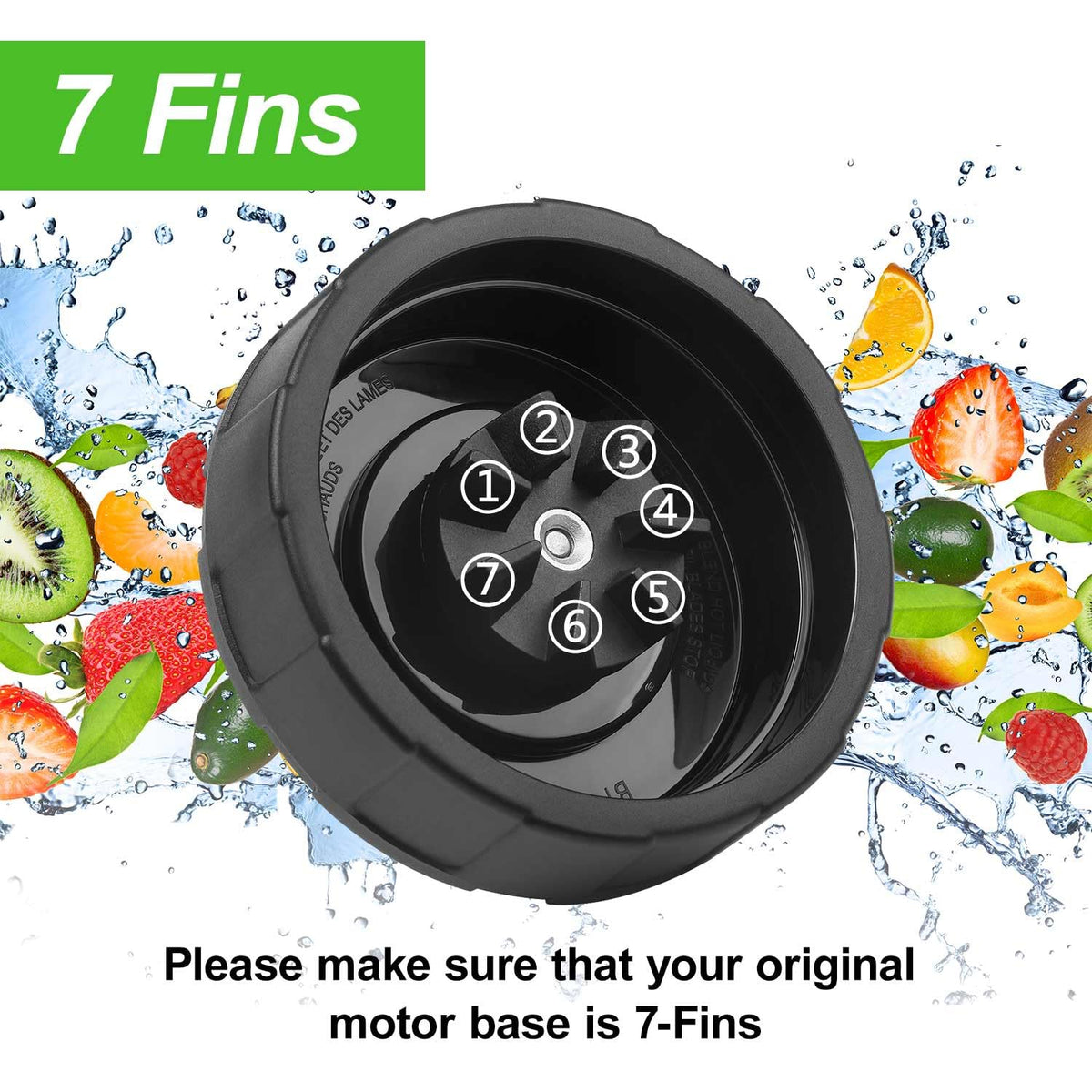 SS101 Replacement Blade for Ninja Blender Accessories, 7-Fins Blender Blade