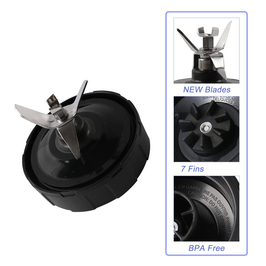 1-Pack Extractor Blade Assembly 7 Fins, Replacement Blender Blade Compatible with Ninja Blenders Auto iQ BL480 BL482 BL642 BL682 NN102