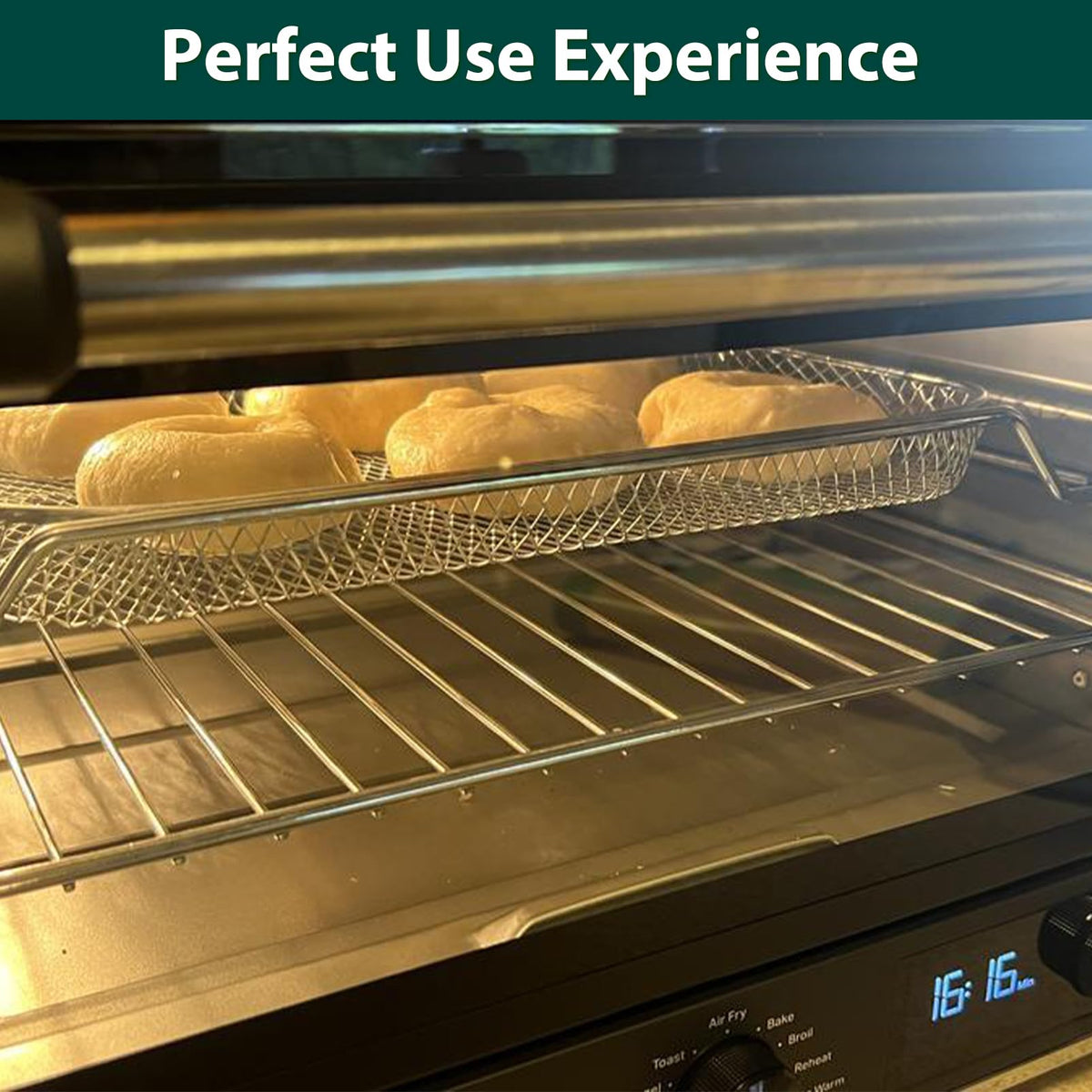 KCO124BM KCO124 Oven Rack Replacement Part for Kitchenaid Wire Racks Digital Air Fry Countertop Oven 304 Stainless Steel Kitchen Aid Toaster Oven Cooking Racks 14.2’’ x 12’’ Wire Rack Shelf 1 Pcs