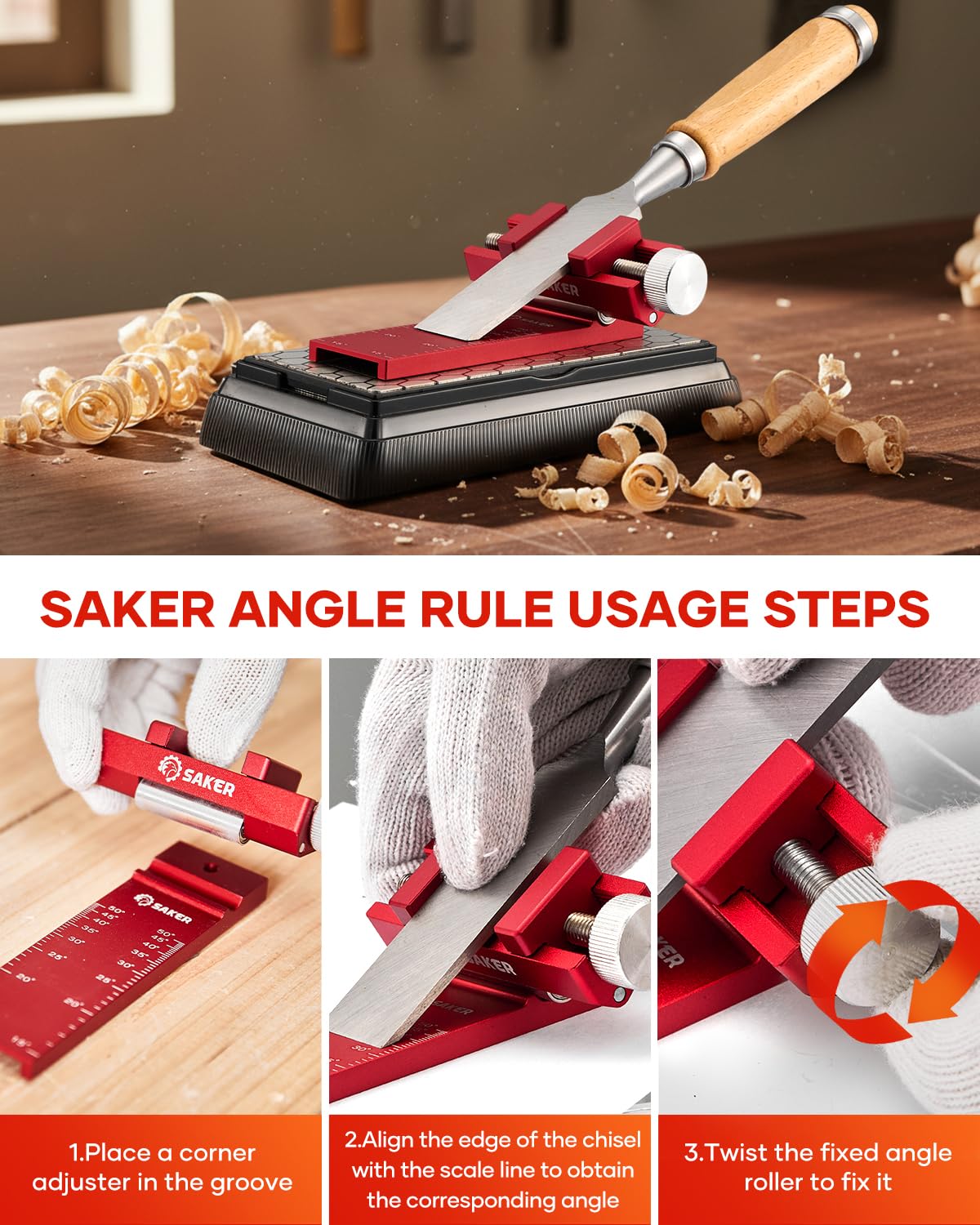 Saker Chisel Sharpening Jig, Chisel Sharpener,Wood Honing Guide