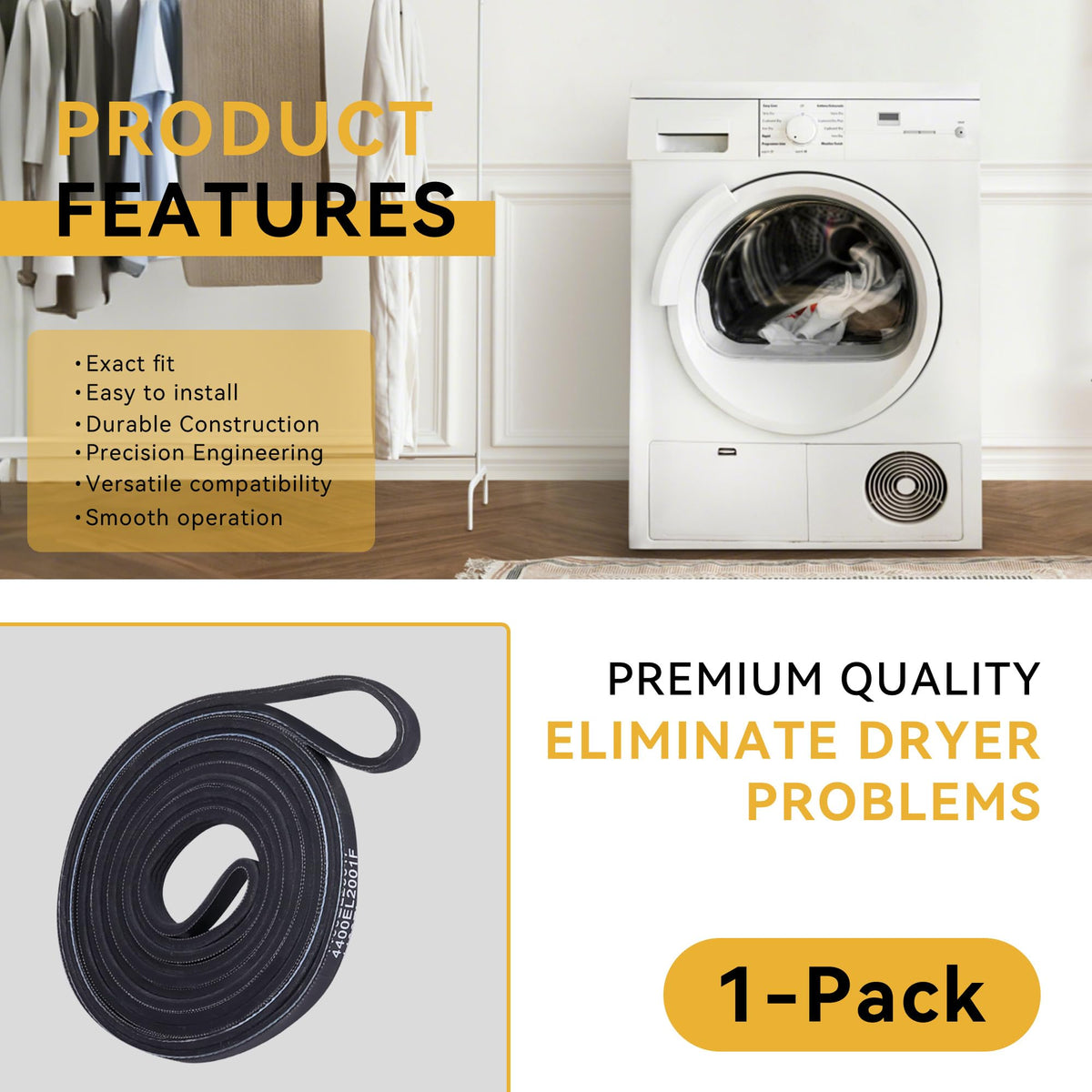 4400EL2001F Dryer Drum Belt Replacement for LG GE Kenmore Dryer