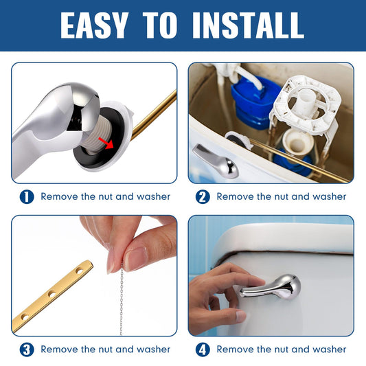 Lasnten 12 Pieces Front Mount Universal Toilet Flush Handle Replacement Kit