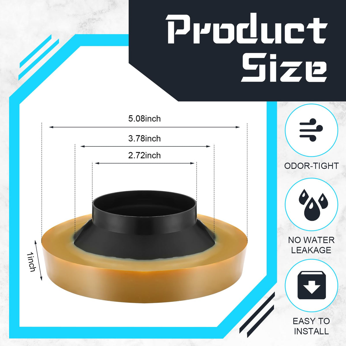 Marsui 12 Pack Wax Ring for Toilet, Thick Gasket 3-4 Inch Waste Line