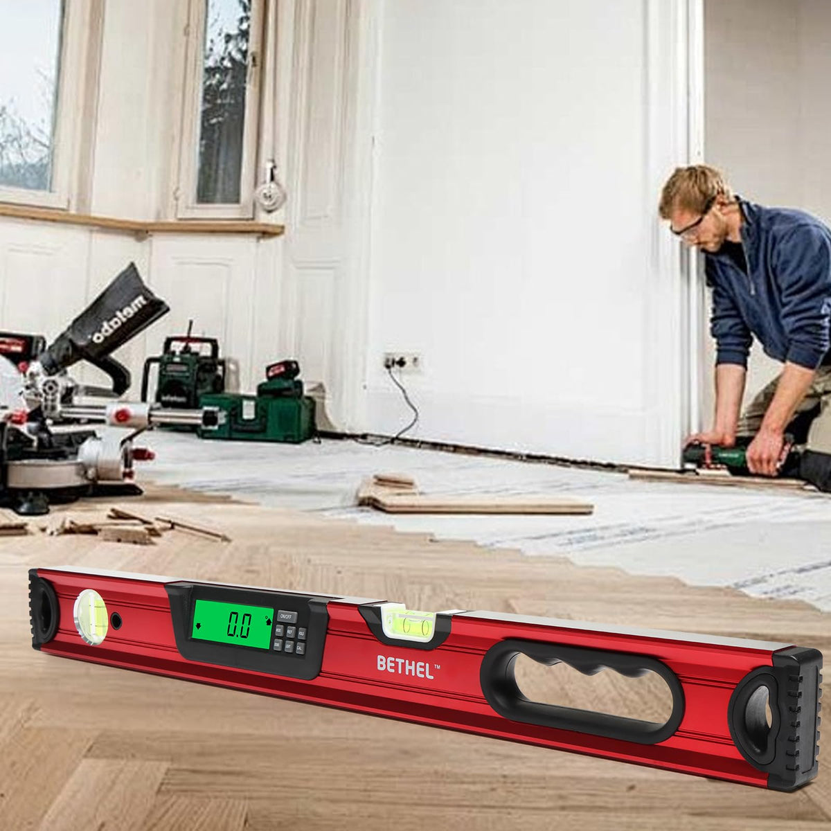 BETHEL 24Inch Digital Level with LCD Display Magnetic torpedo MeasuringTool