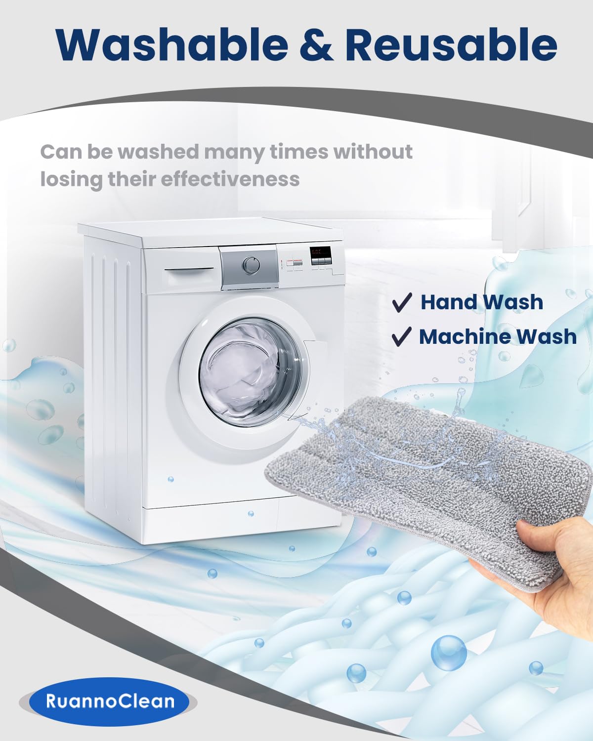 RuannoClean 6 Pack Steam Mop Pads Compatible with FEPPO/FODFINU Steam Mop