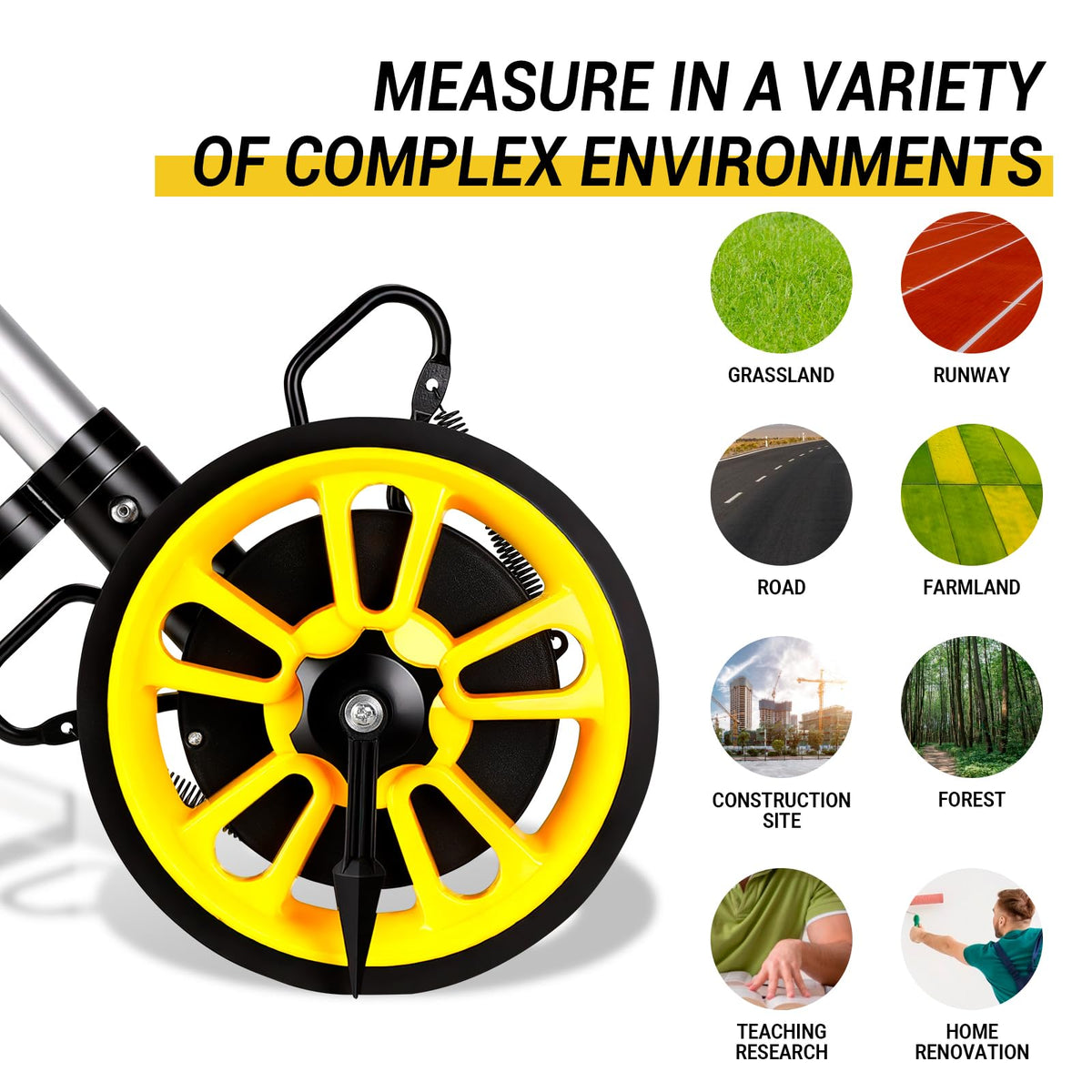 Measuring Wheel: DEKOPRO 6 Inch Digital Measuring Wheels, 4V Measure Wheel in Feet, 99,999Ft/ 99,999M Wheel Measurement Roller with Bag
