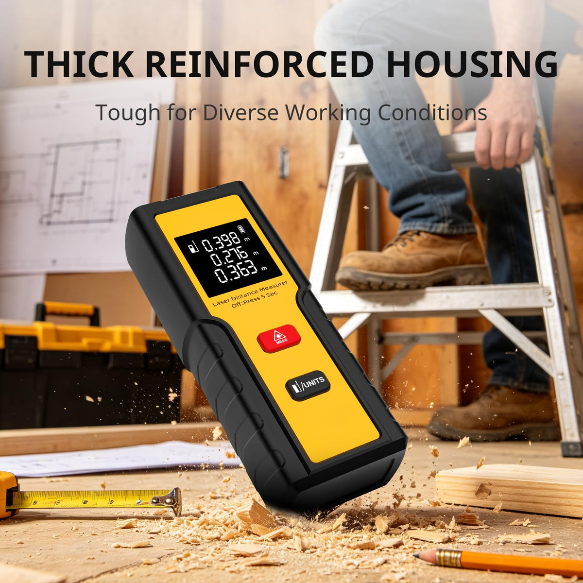 BIRDIEPULSE 165ft Laser Distance Meters, Packet-Size Laser Measuring Tool
