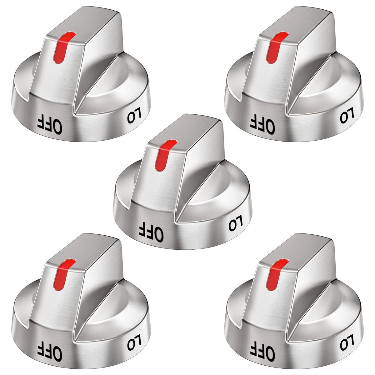 S-Union DG64-00473A Stove Knobs Compatible with Samsung Stove Knob Replacement,for Samsung Gas Range Oven Knobs Parts NX58H5600SS NX58H5650WS NX58J7750SS NX58F5700WS Burner Control Dial Perilla,5pcs