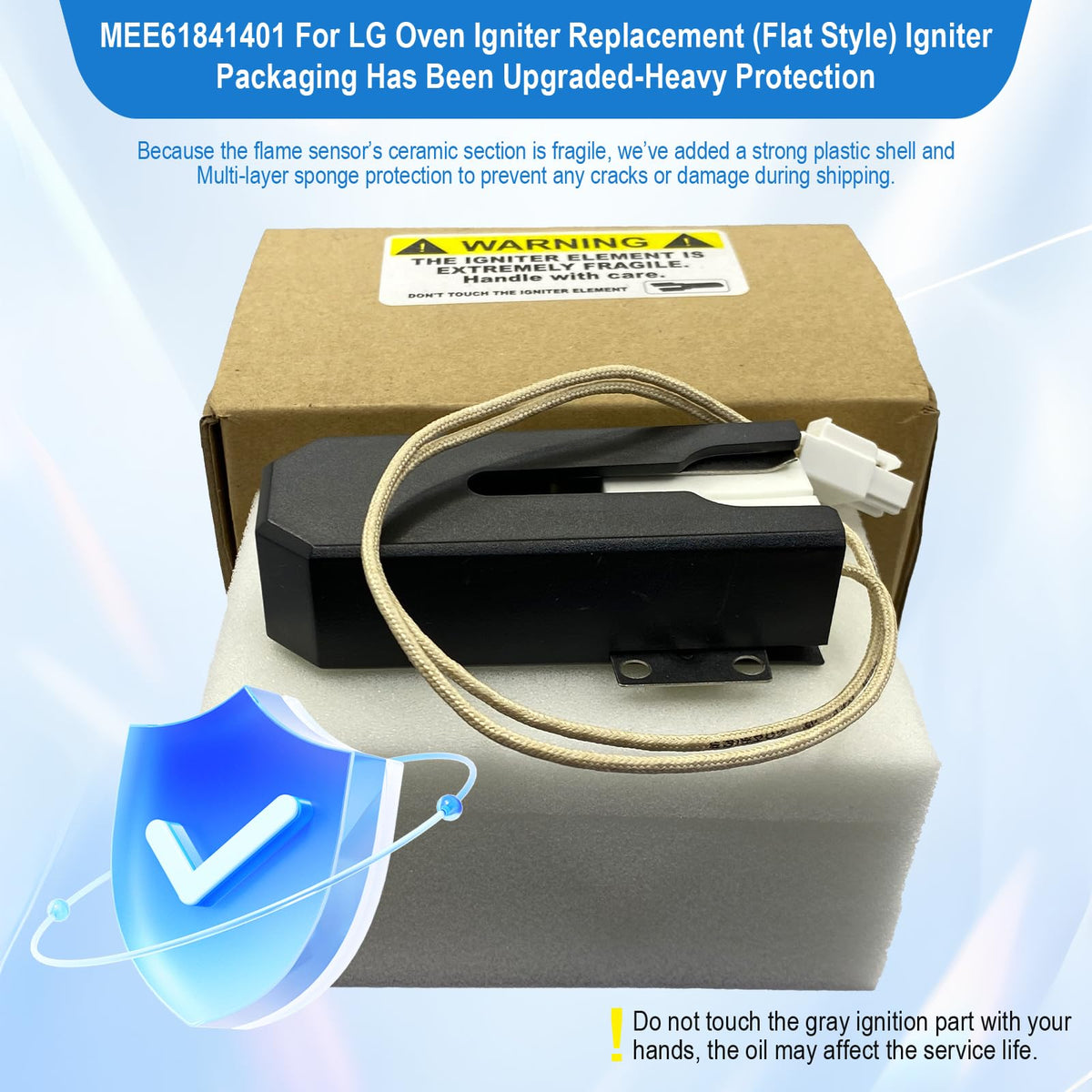 Upgrade MEE61841401 Gas Range Oven Igniter, for LG Oven Igniter Replacement(LRG, LSS, LDG, LSG, LTG), for LG Gas Ranges Igniter, Replaces MEE61841403 MEE63084901 Oven Igniter for Gas Stove.