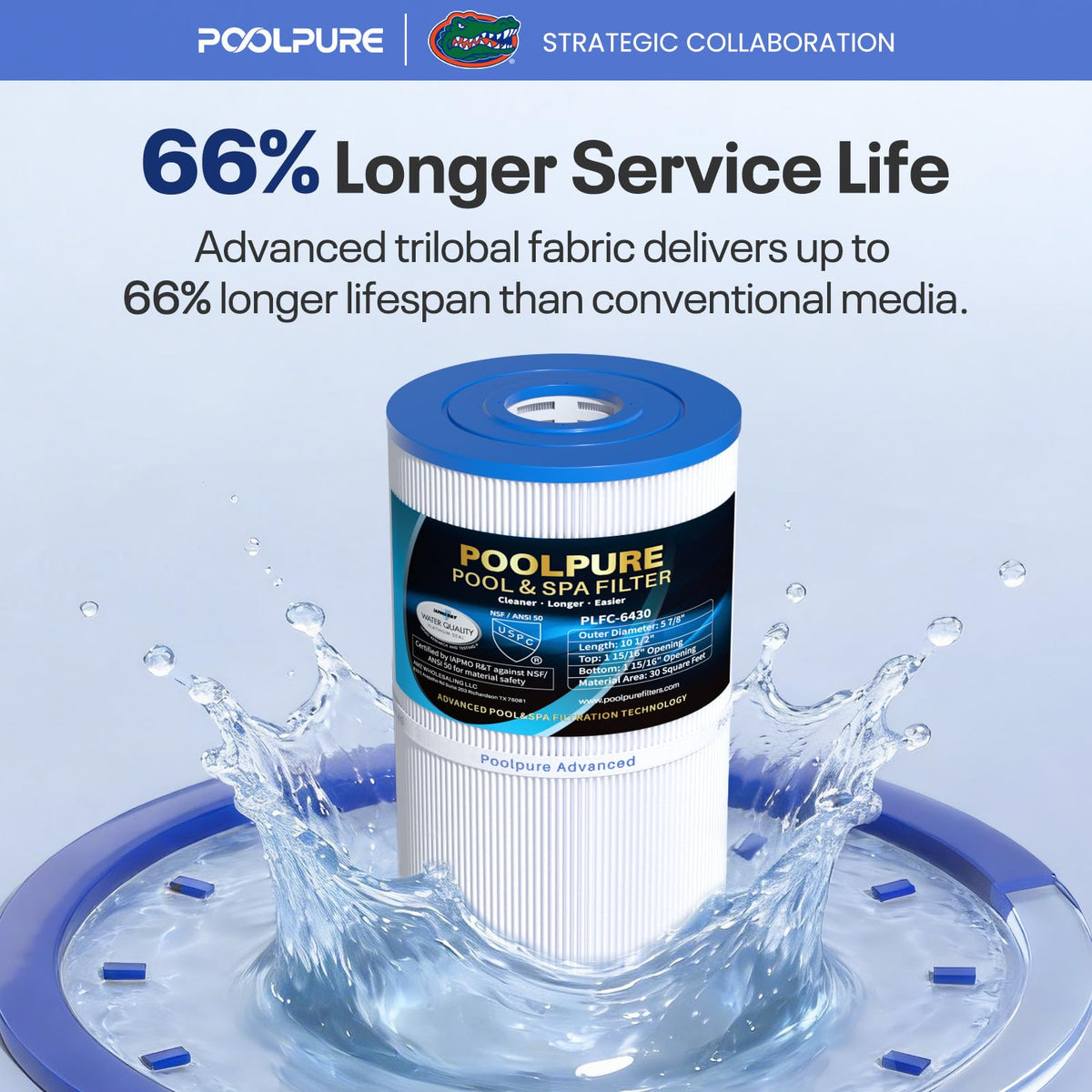 POOLPURE C-6430 Spa Filter Replaces 31489, PWK30, Filbur FC-3915, 3 Pack