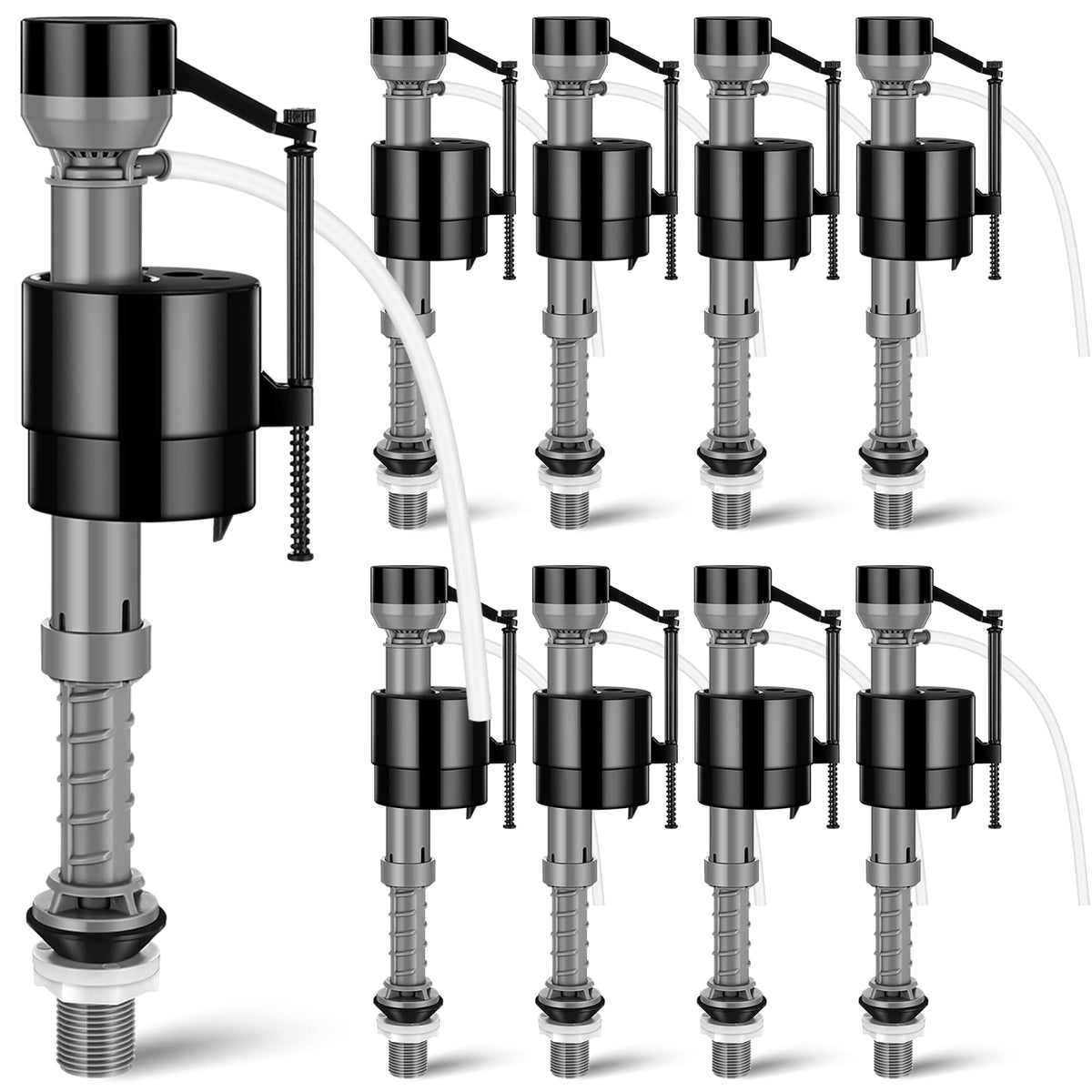 Lasnten 8 Pcs Toilet Fill Valve Toilet Replacement Kit, Black
