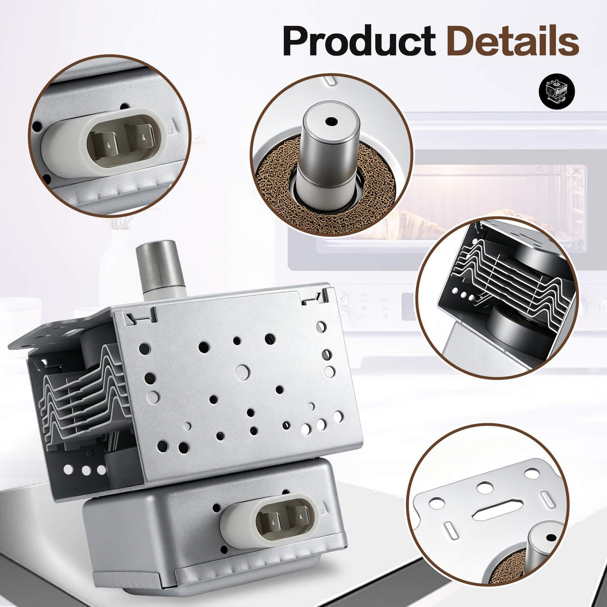 WB27X11126 M24FC-610A Magnetron Compatible with Galanz and GE Replacement for M24FB-610A 2M248J 2M253J WB27X11126c