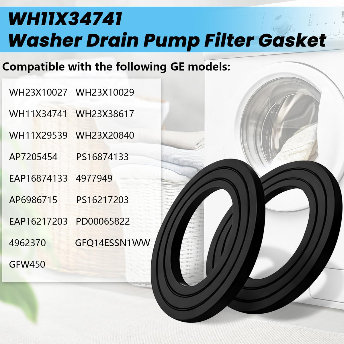 WH11X34741 Washer Drain Pump Filter gasket