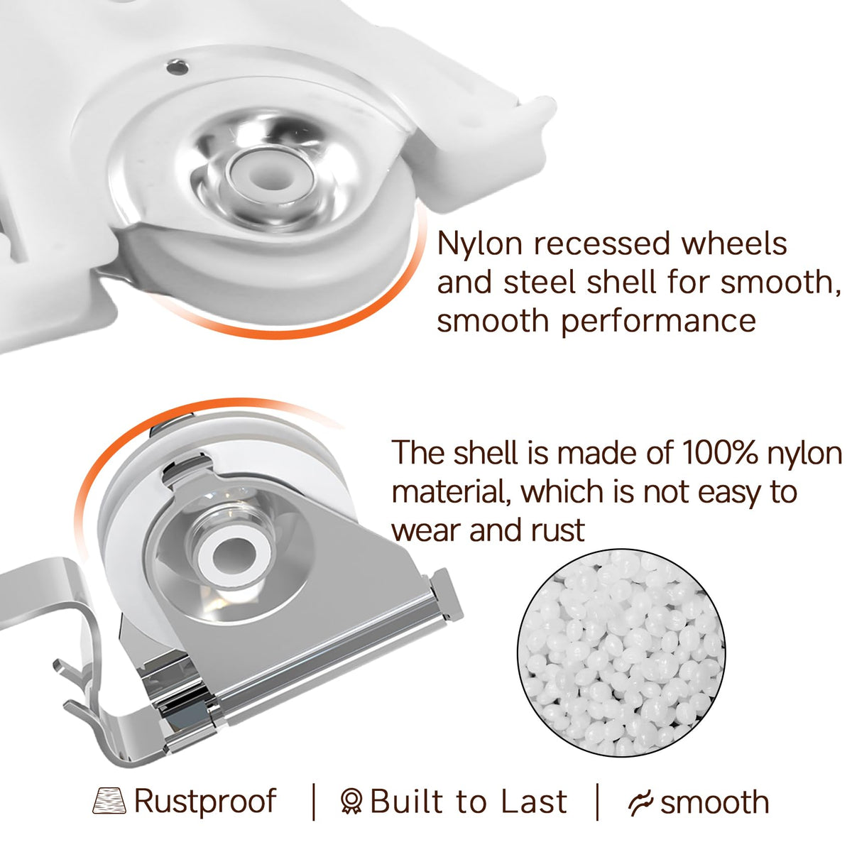 Sliding Screen Door Rollers for Andersen Gliding Screens Replacement, 1-1/4" Nylon Concave Wheels, Fits 200 & 400 Series Patio Door Screen Wheel