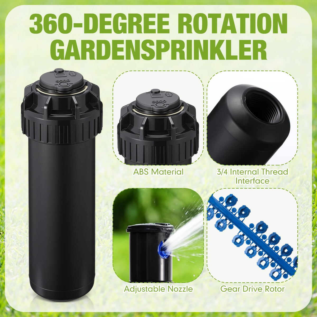 Chicmount 4 Pack Sprinkler Head Compatible with Rain Bird 5000 Series