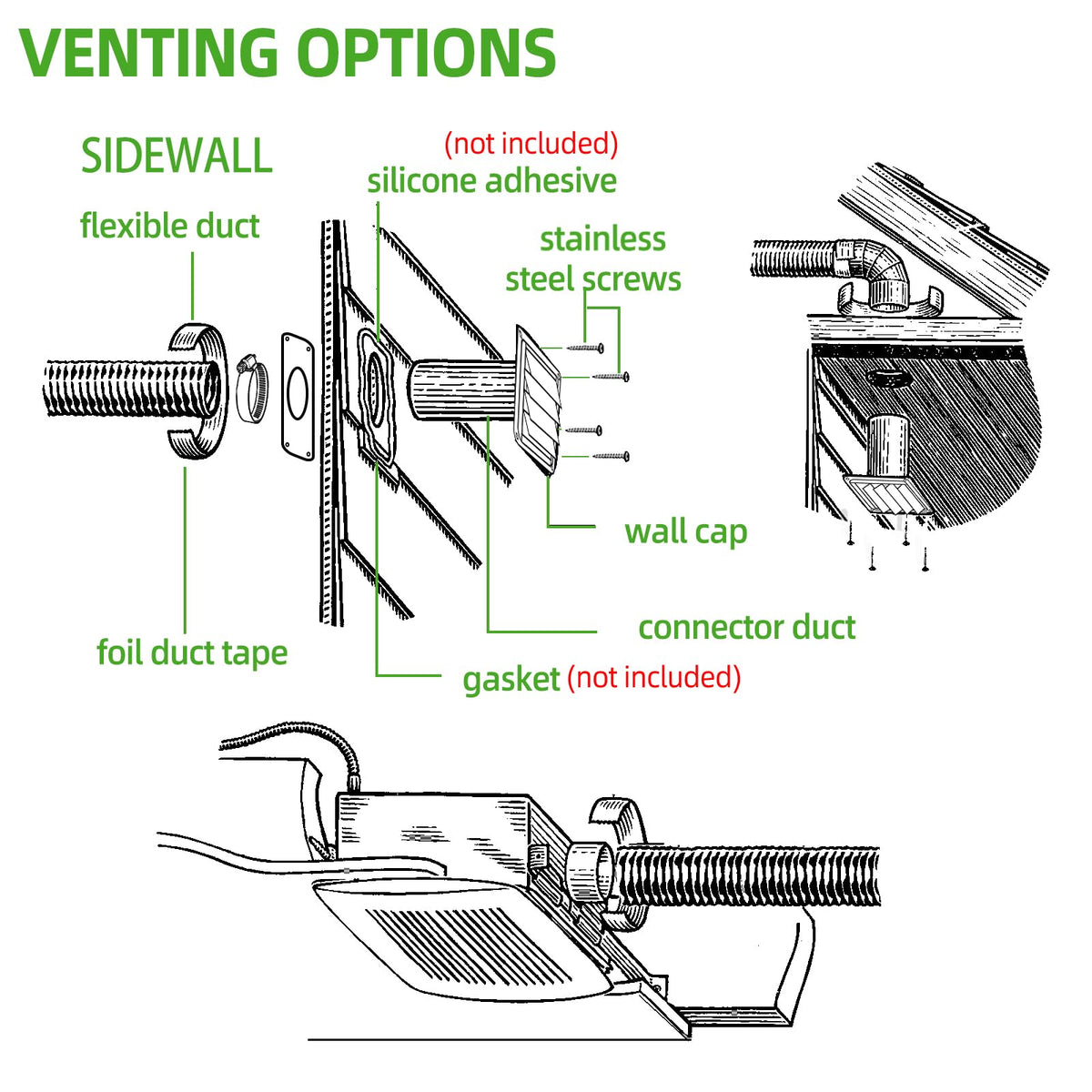 4 Inch Dryer Vent Kit with Hose/Duct Connector/Wal