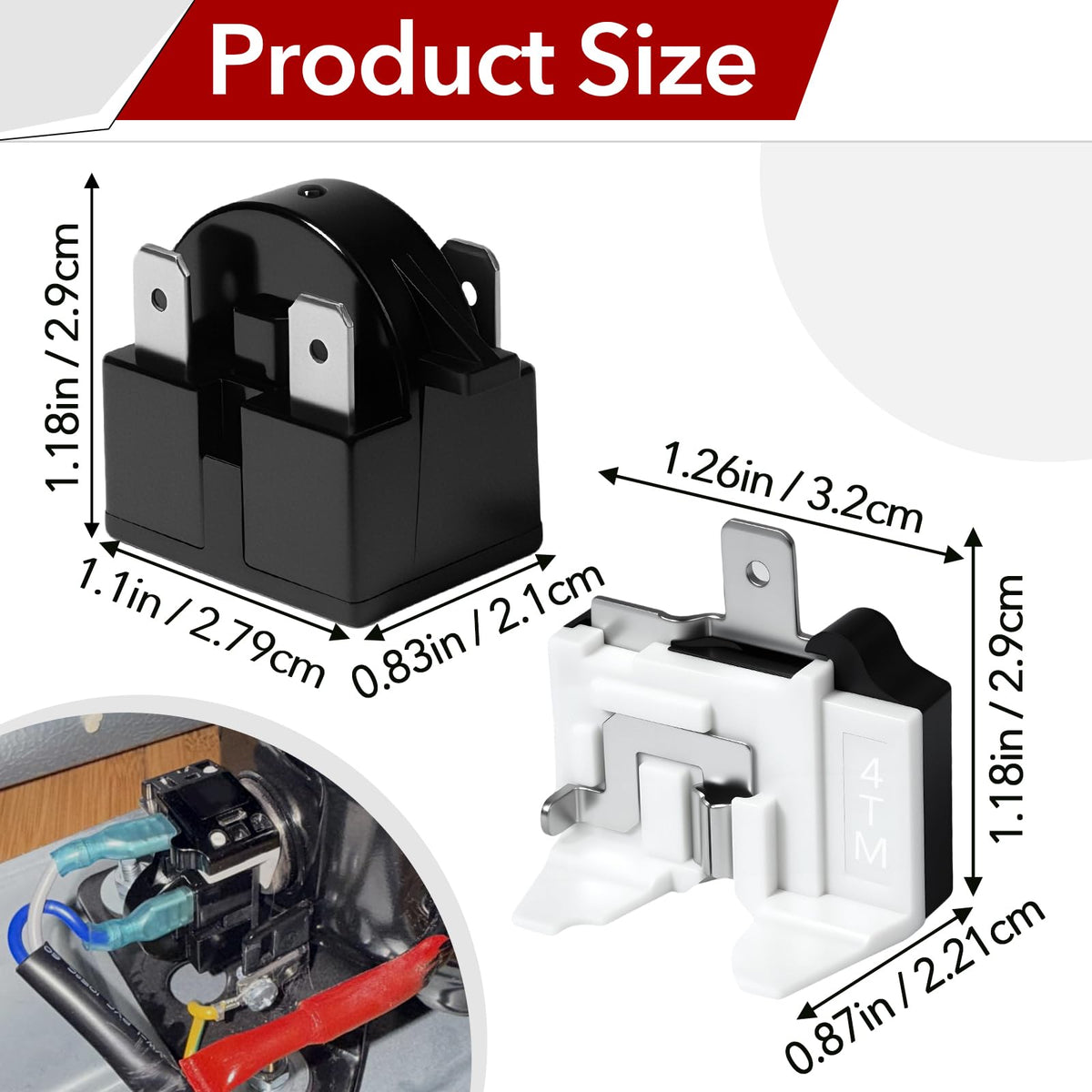 6-Pack QP2-4R7 3Pin 4.7 Ohm Universal Refrigerator