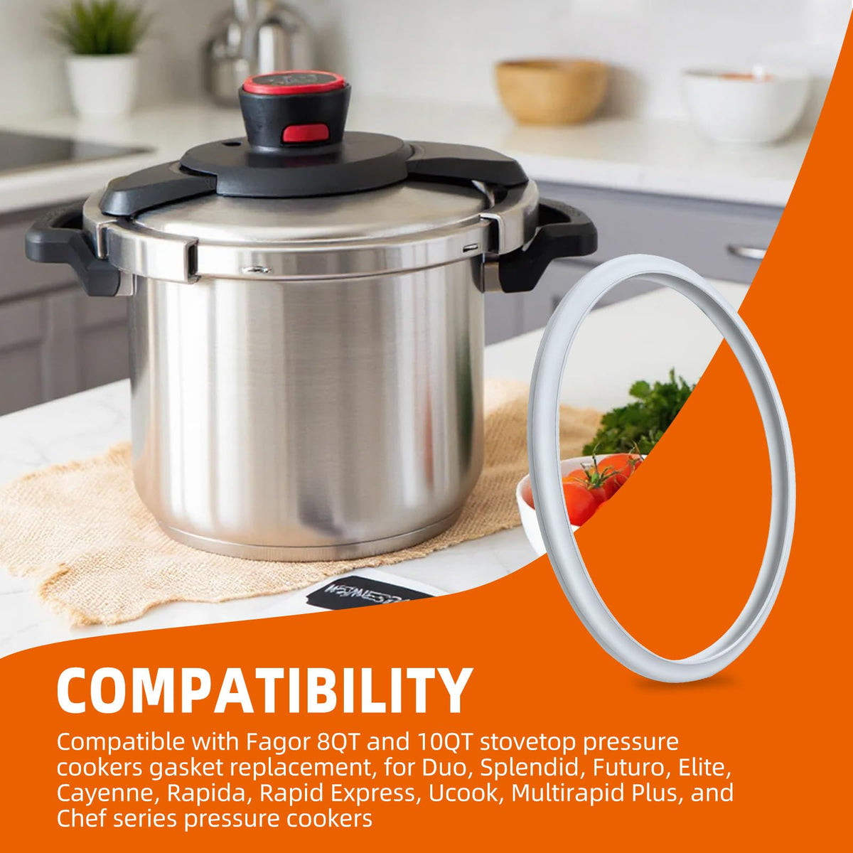 998010441 Pressure Cooker Gasket 10" Compatible with Fagor 8QT 10QT Cooker
