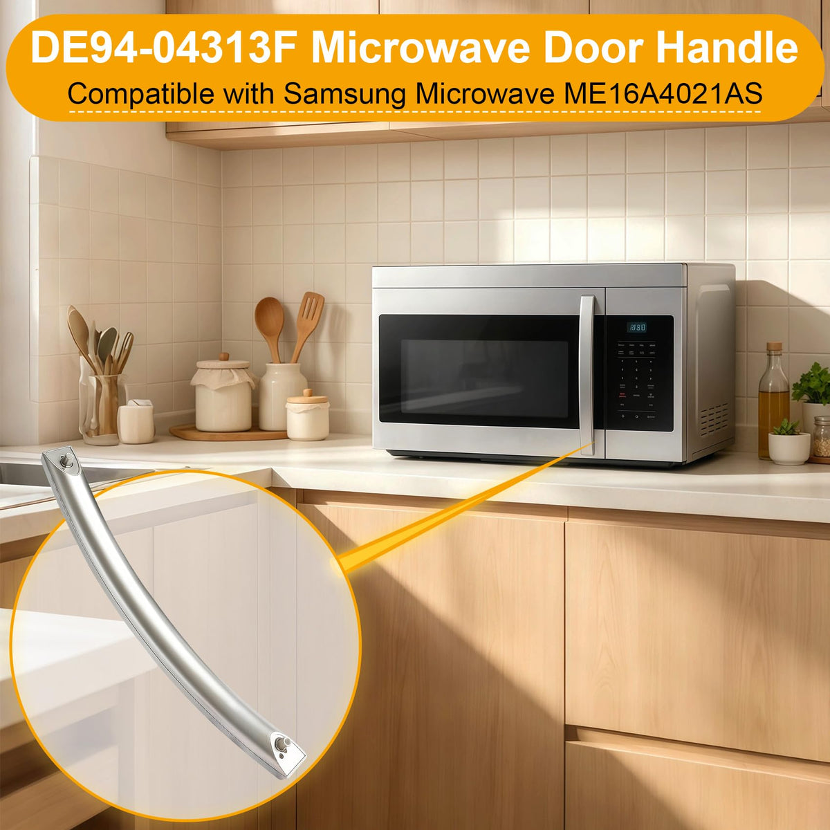 New Upgraded ME16A4021AS Microwave Door Handle, DE