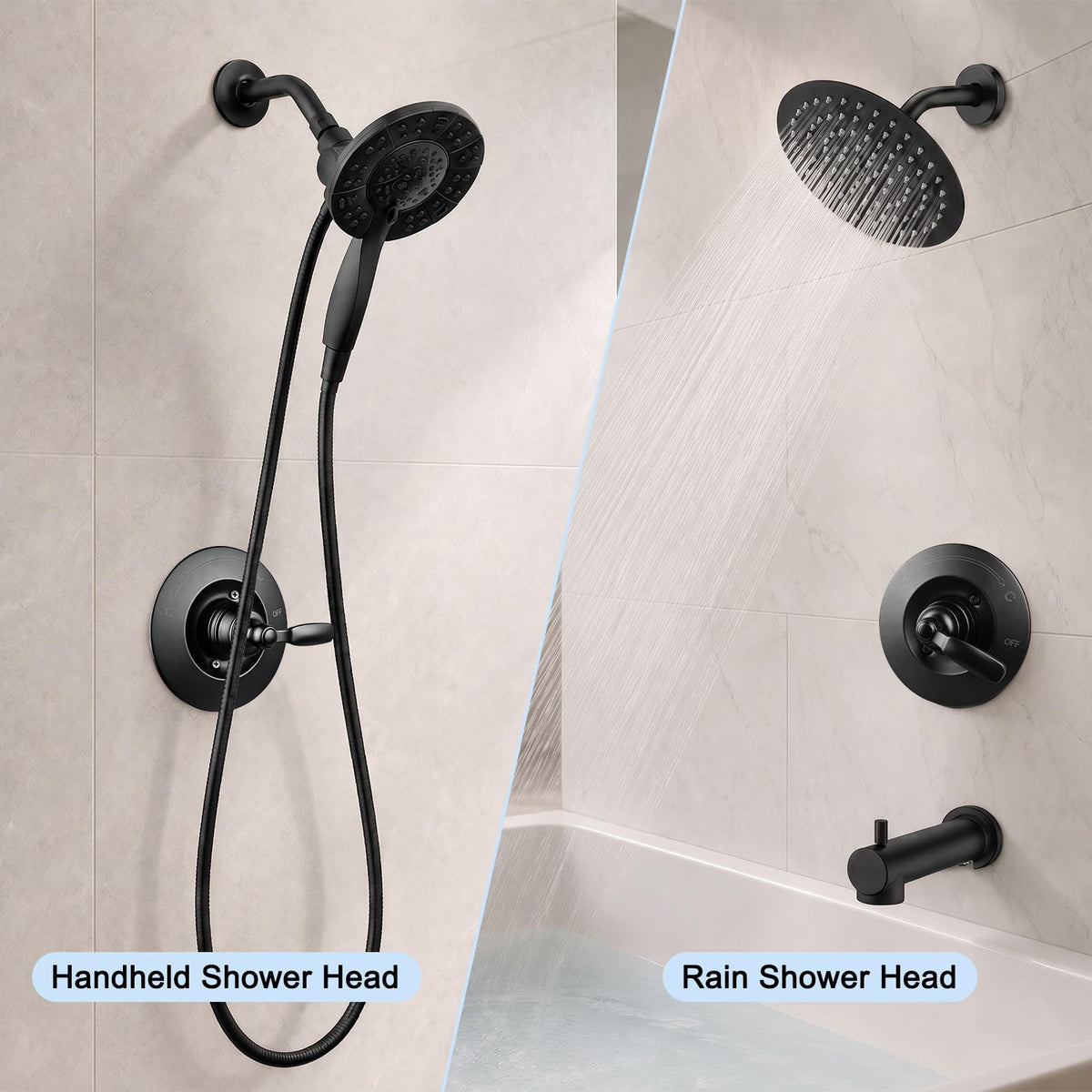 Shower Handle Replacement Compatible with Delta 14 Series, T14032-BL Matte Black Shower Trim Kit for R10000 Series Valves, RP46074 Cartridge, Single Handle, Valve Not Included