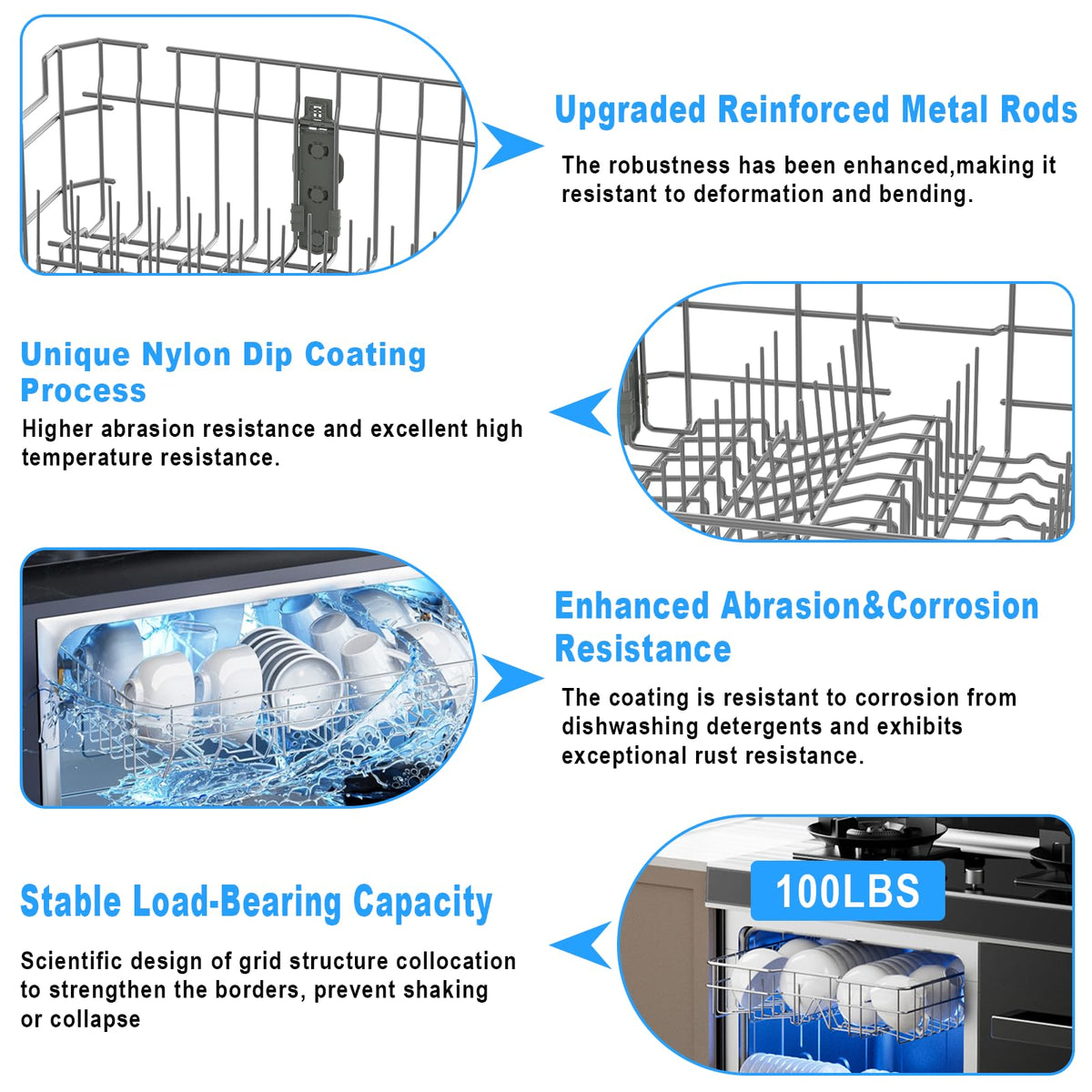 WD28X30219 WD28X35779 Upper Dishrack for Ge Dishwasher Rack Replacement WD28X24397 WD28X26098 Dishwasher Top Rack Replacement with Roller Wheels,GE GDT535PSM0SS GDT550PYR0FS Dishwasher Upper Rack