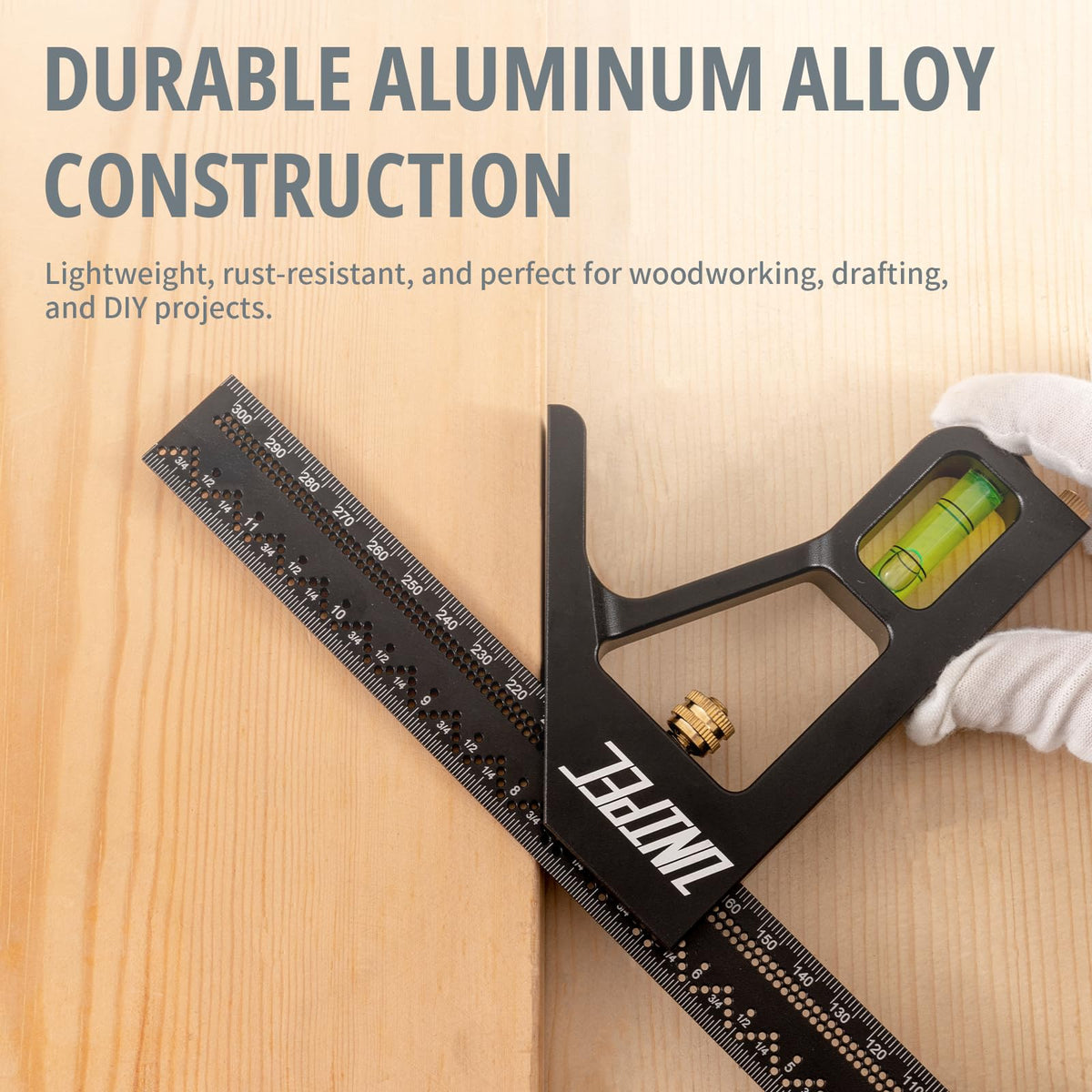 UNIPEC Combination Angle Square, 12-Inch Metric & Inch Ruler