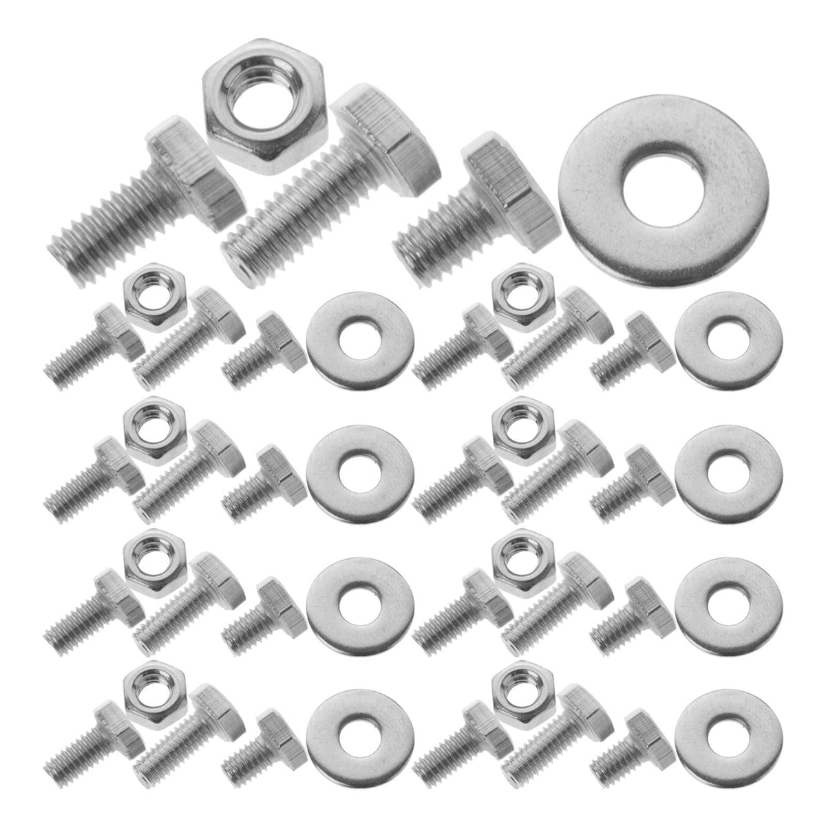 304 Stainless Steel Carriage Bolt Kit with Nuts 10 Sets Washers