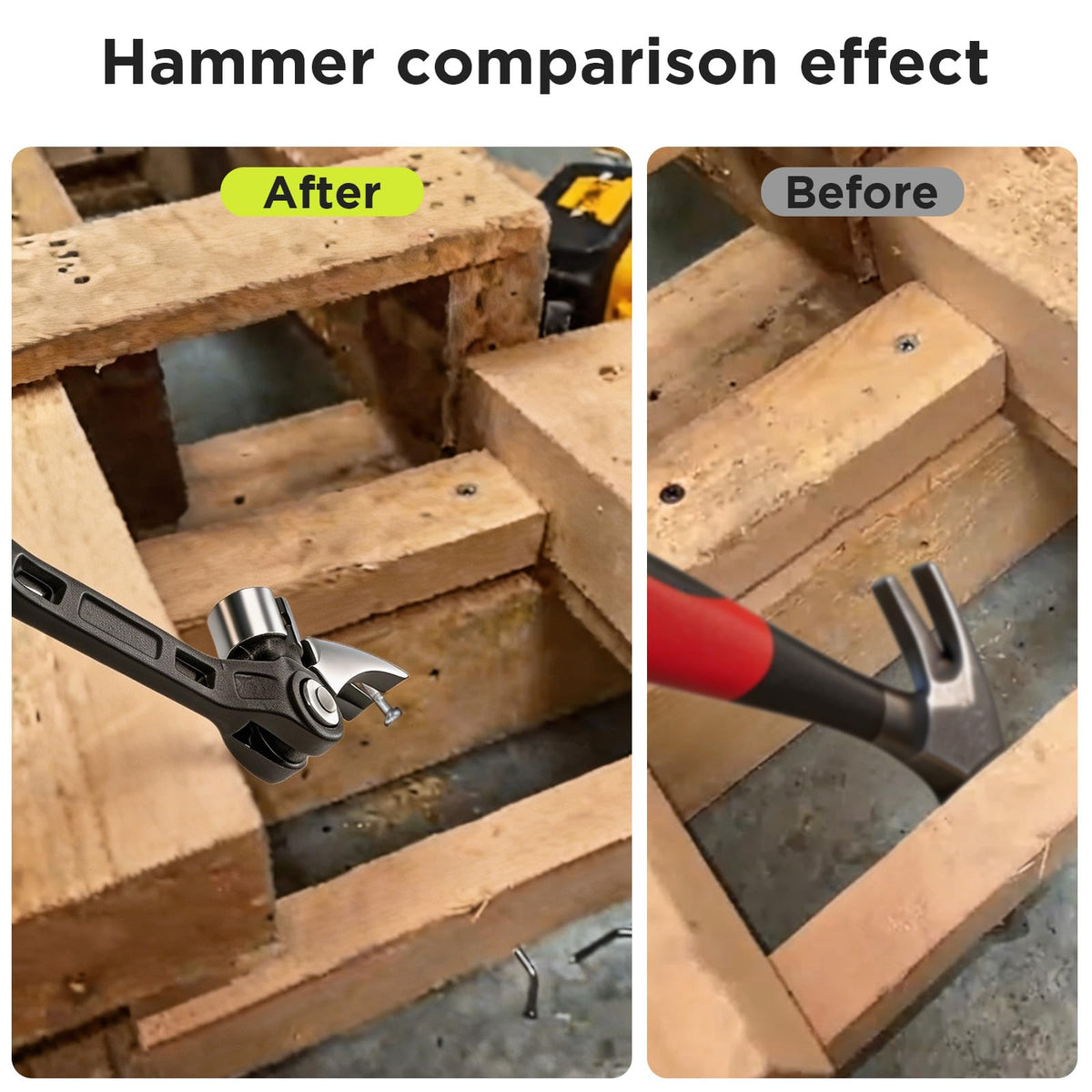 Claw Hammer with Magnetic Nail Starter, Shock-Absorbing Grip