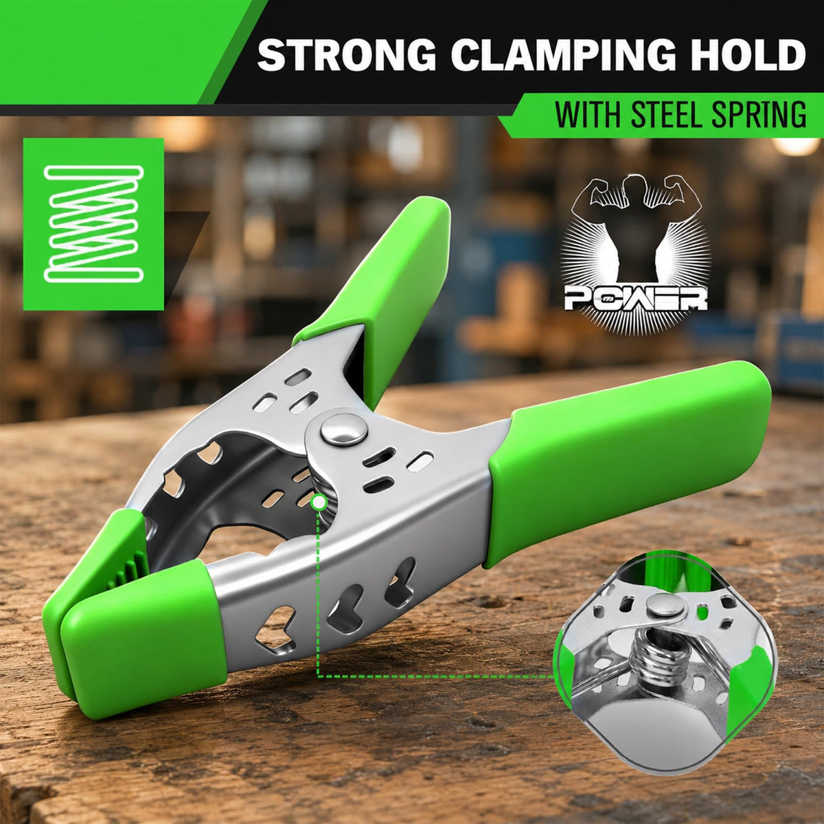 32-Piece 4 inch Spring Clamp, Heavy Duty Metal Spring Clamps, 1.5-inch Jaw Opening Clamps for Backdrop, Pool Cover, Photography