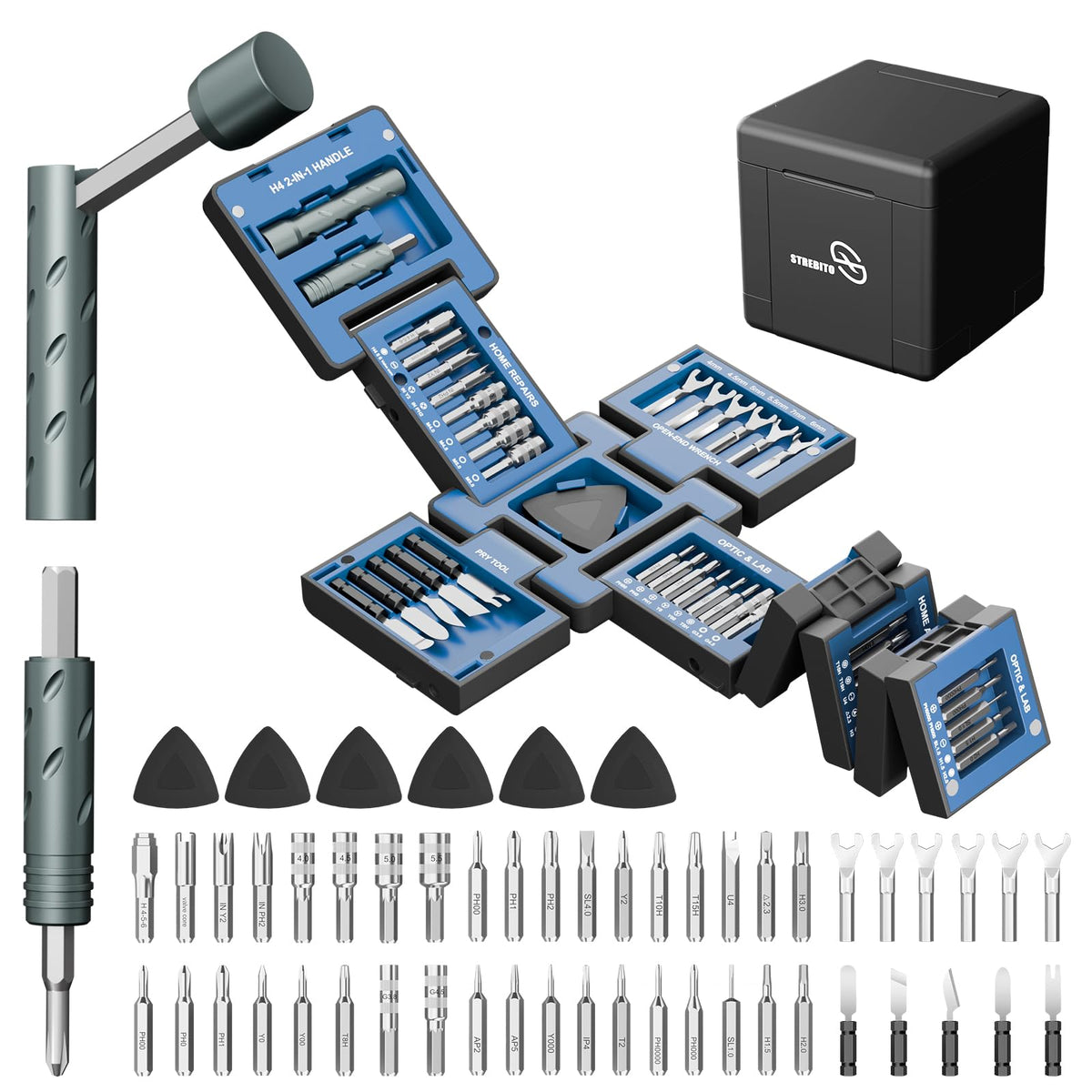 STREBITO 55 in 1 Magnetic Screwdriver Set, Tool Cube Kit