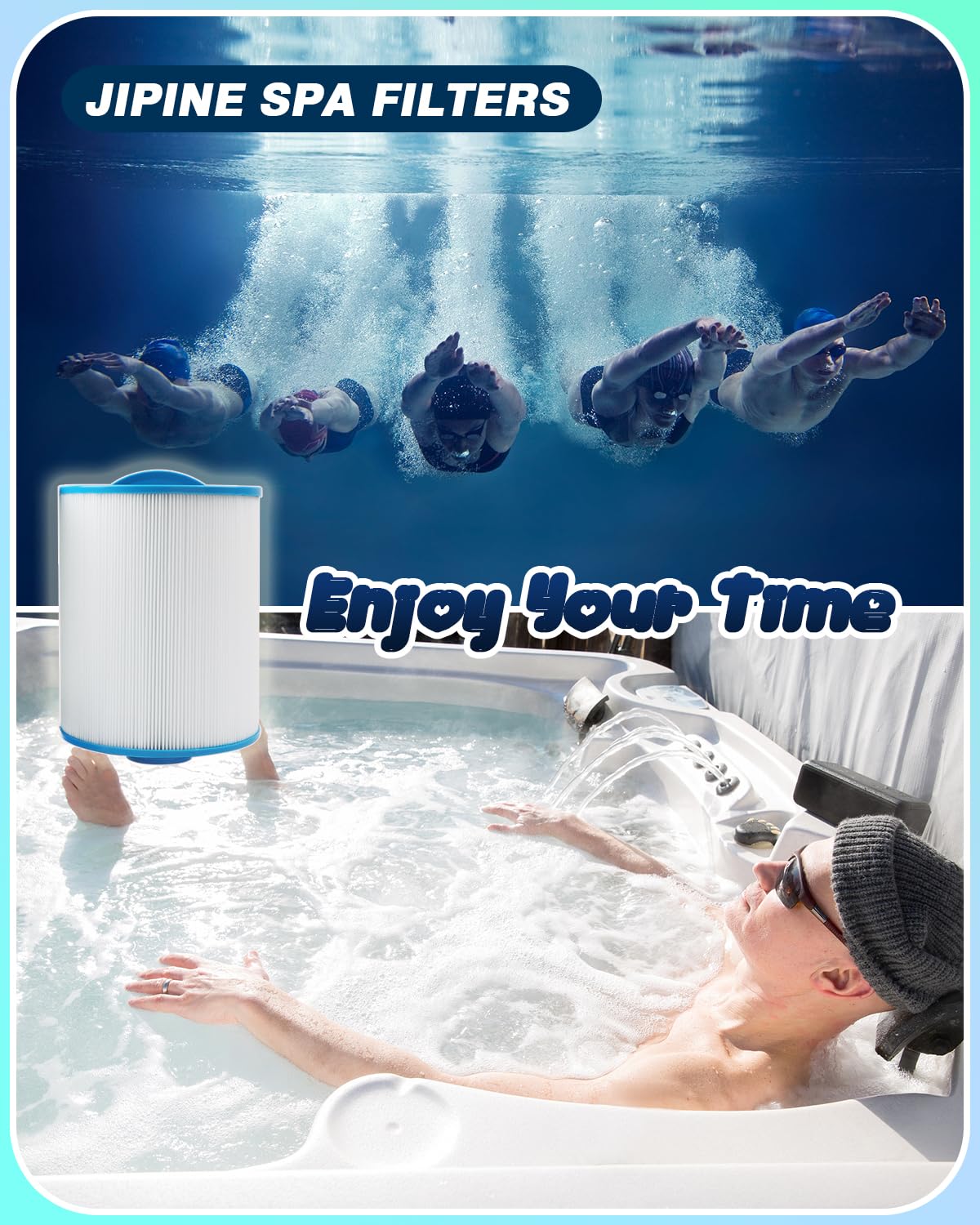 JIPINE PAS50SV Hot Tub Filter Replaces Artesian Spa Large Filter, 2 Pack
