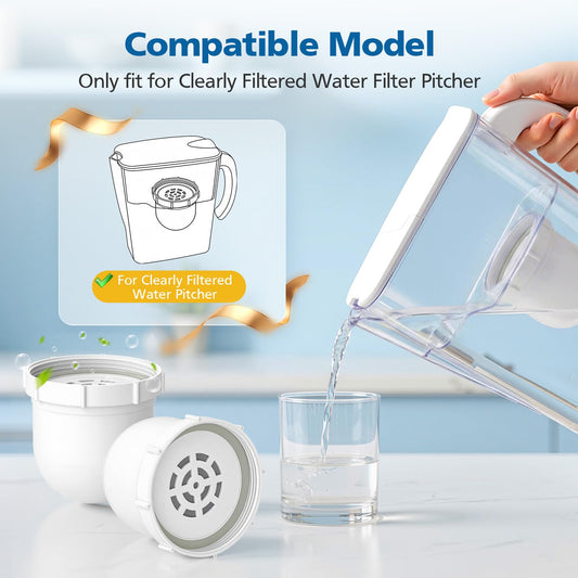 Water Pitcher Replacement Filter Compatible with Clearly Filtered No.1