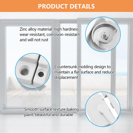 JEEJINYAN 10 Pack Cam Action White Window Sash Locks, Security Window Latches Replacement Sash Lock, Replacement Sash Lock for Horizontal Sliding Windows and Vinyl Single or Double Windows