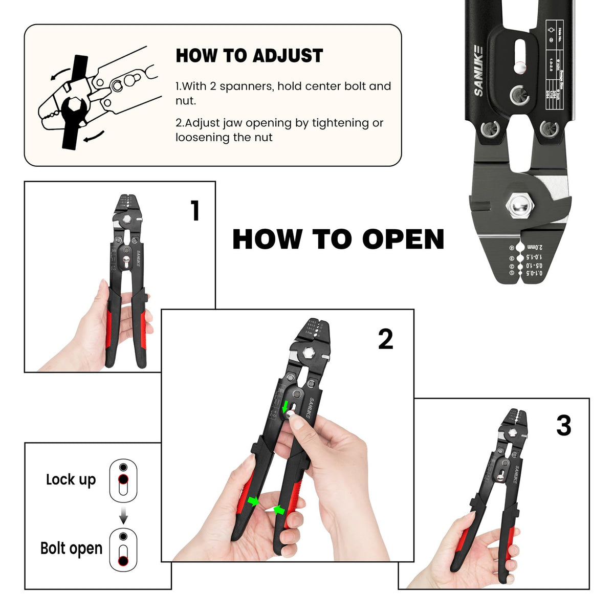 Sanuke Wire Rope Crimping Tool Kit, Swage for 3/64 1/16 5/64 inch Sleeves