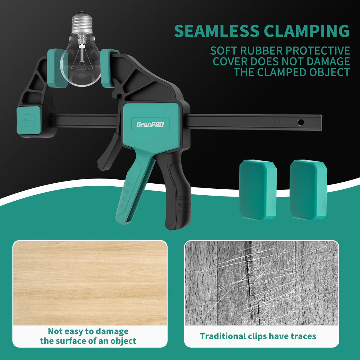 GRENPRO 8-Pack Bar Clamps for Woodworking, 12" and 6" Bar Clamps
