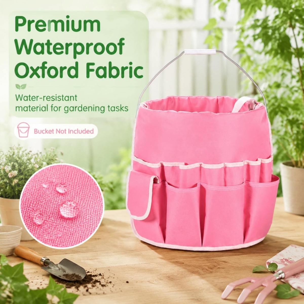 ZenQuirk 5 Gallon Bucket Organizer 20-Pocket Tool Bucket Bag