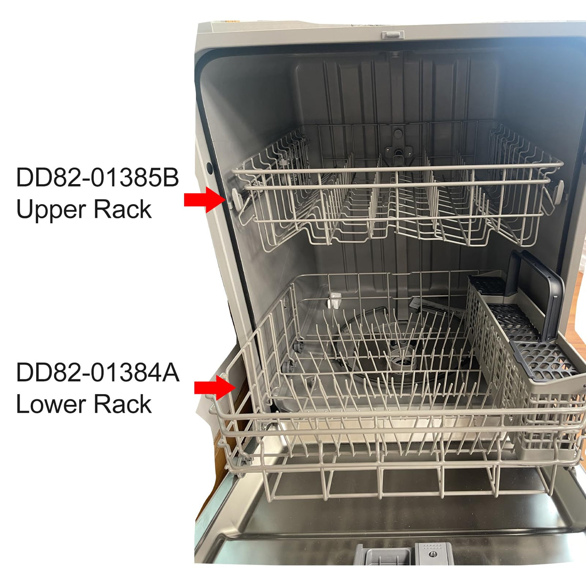 【2026 UPGRADED】DD82-01385A DD82-01385B Dishwasher Upper Rack Replacement Parts Fit for Samsung Dishwaher DW80R2031US, DW80R2031UG, DW80N3030US, DW80N3030UB, DW80N3030UW, DW80M2020US