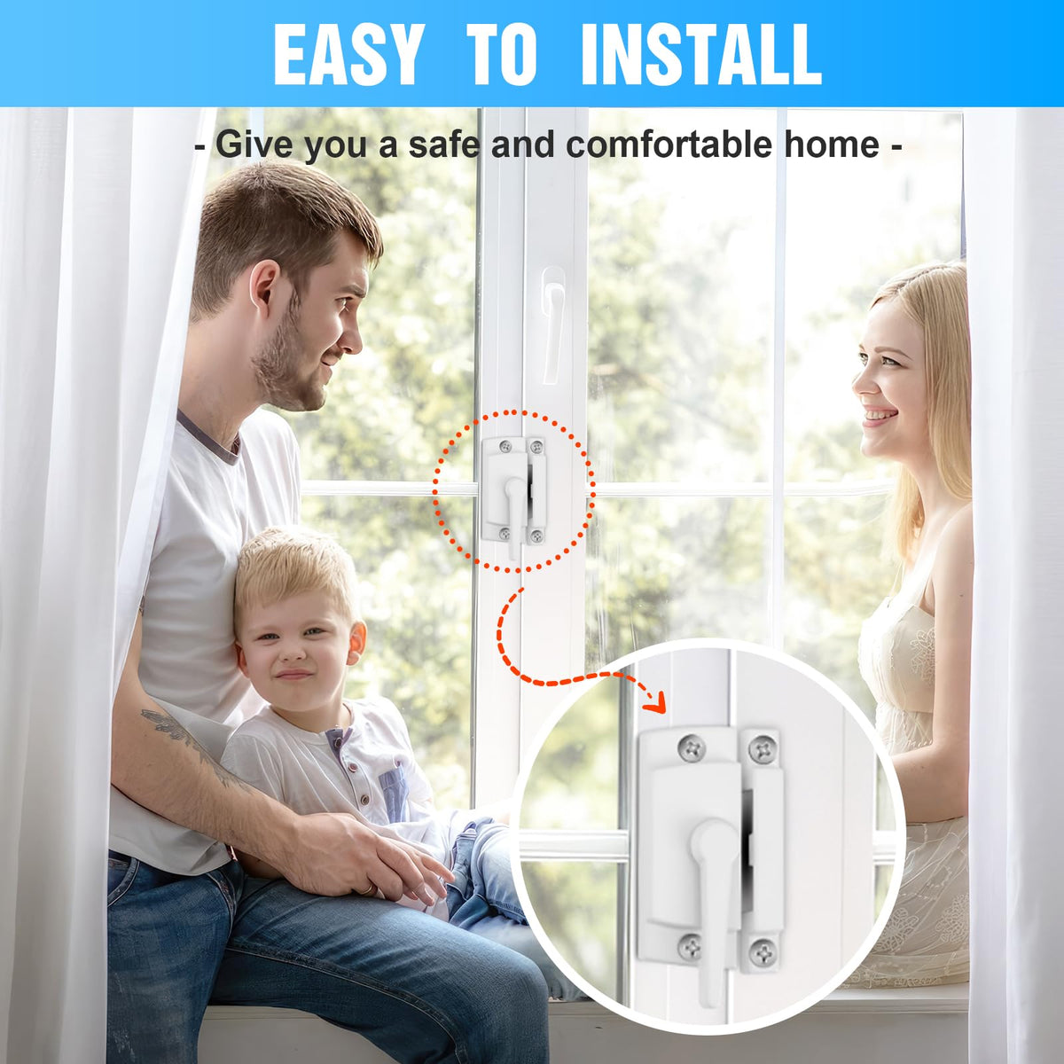 HIMOMO 10 Pack Window Latch, White Sash Window Locks Window Latches Tilt Window Latch Cam Action Security Window Locks Replacement Window Locks for Horizontal Sliding Windows Double Hung