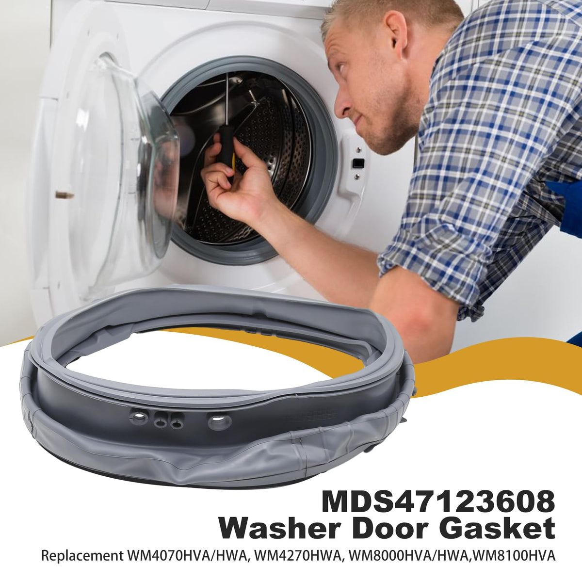 MDEOOSKY Upgraded Washer Door Gasket Boot Seal MDS