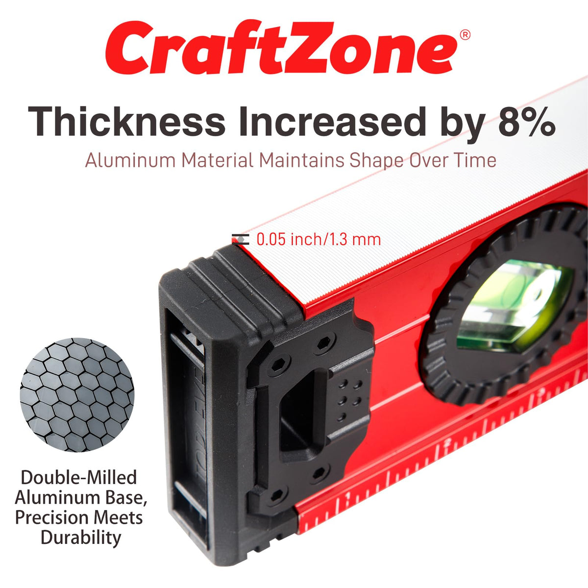 CRAFTZONE 3PC Magnetic Spirit Level Set 12",24",40" Torpedo Level
