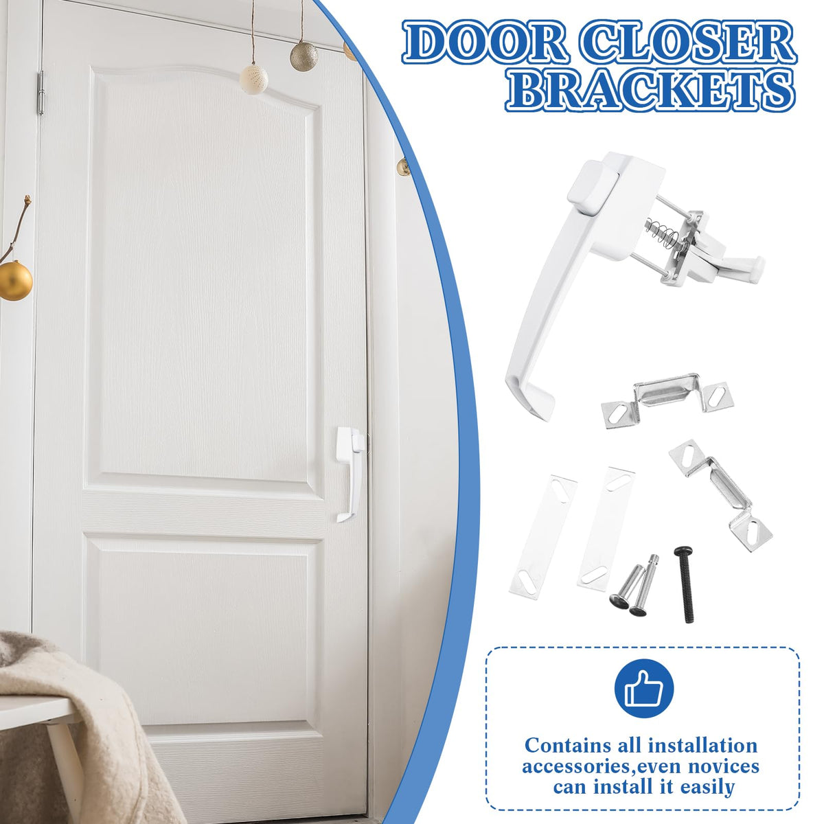 Gisafai 2 Sets Storm Door Closer Door Closure Heavy Duty Screen Doors Closer Pneumatic Screen Doors Replacement Parts with Handles, Hold and Close Smooth