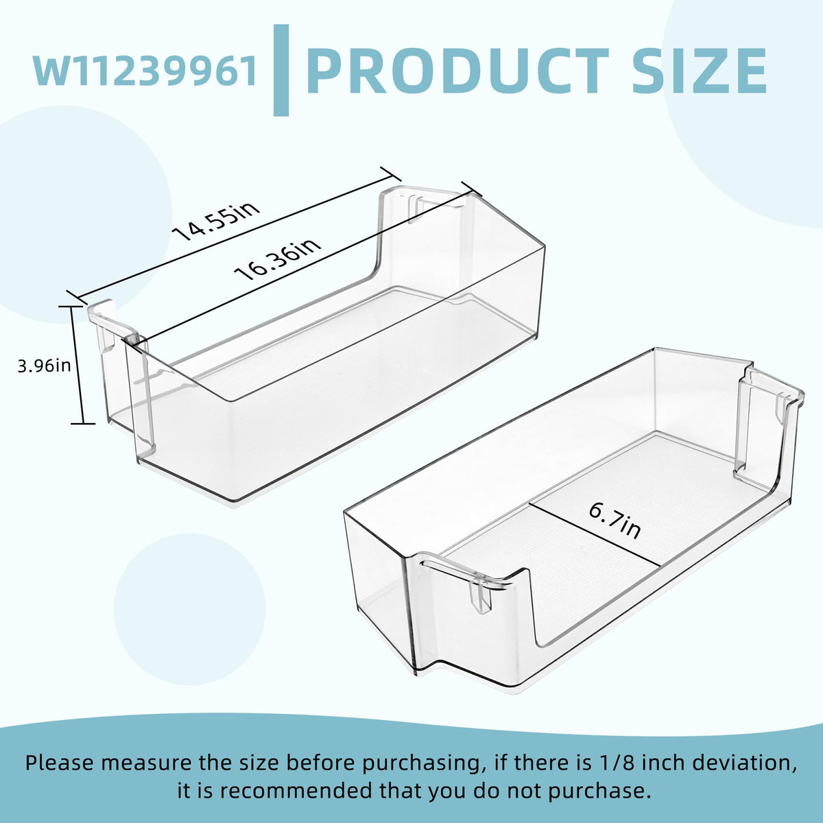 Upgraded W10900538 W11239961 Refrigerator Door She