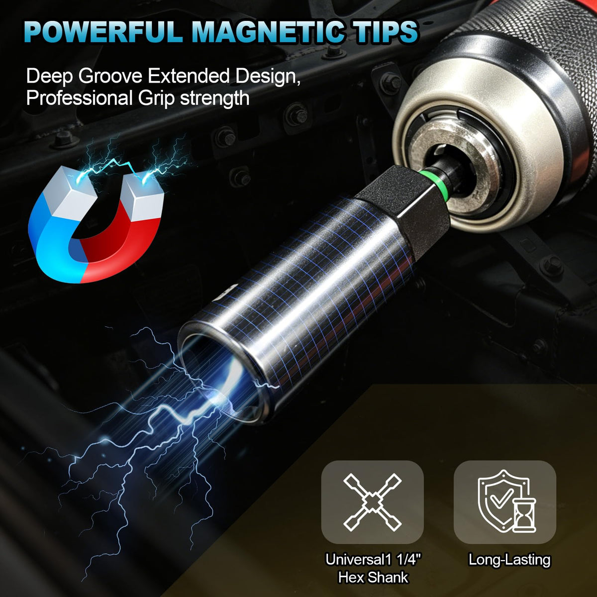 86PCS Magnetic Nut Driver Set 1/4" Metric/SAE, Adapters, Power Bits, Case