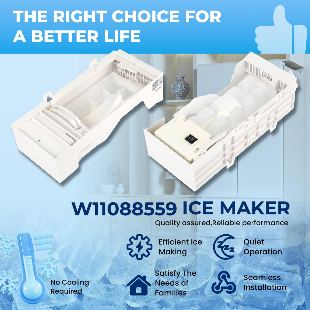 W11284458 W11088559 Refrigerator Ice Maker Replace