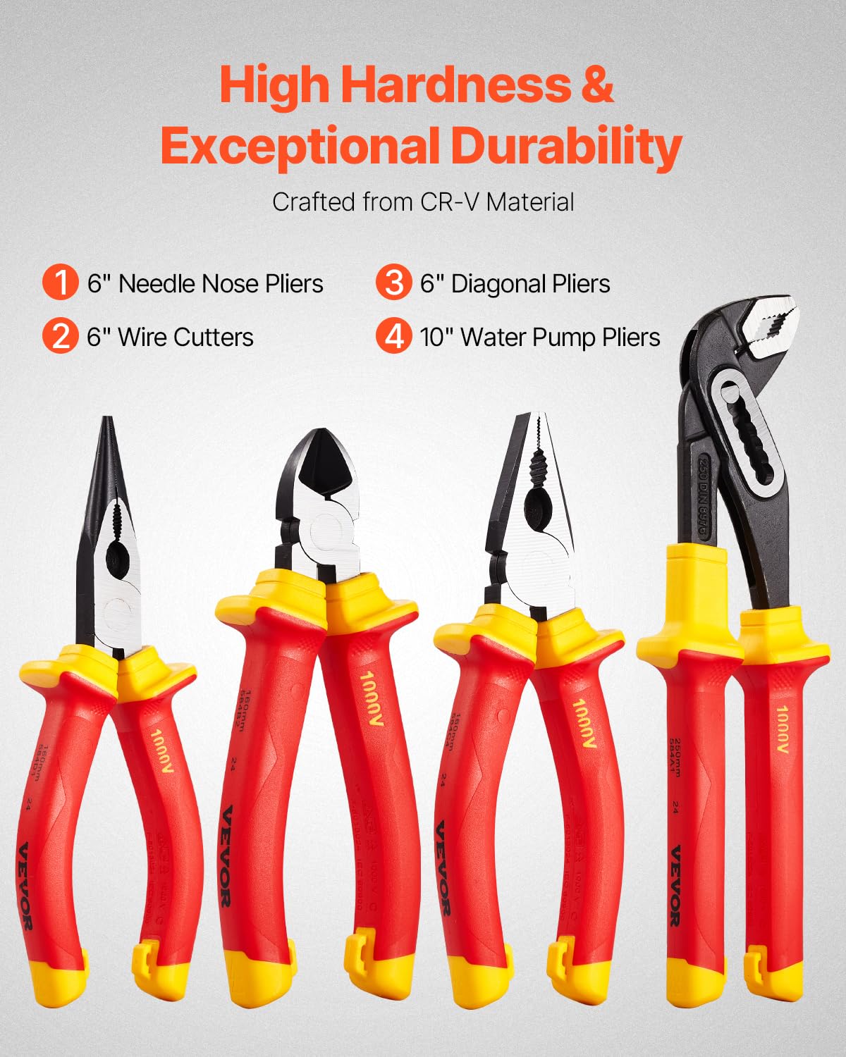 VEVOR Insulated Screwdriver Set, 1000 V Insulated Electrician Tool Set