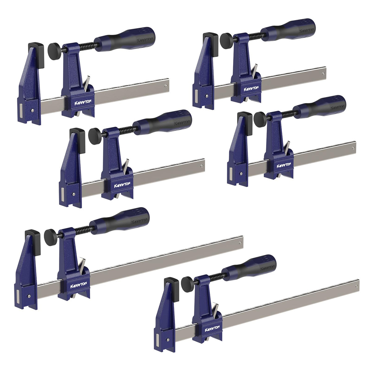 KARRYTON 6PCS Steel Bar Clamps Set (4-Pack 6-Inch & 2-Pack 12-Inch)