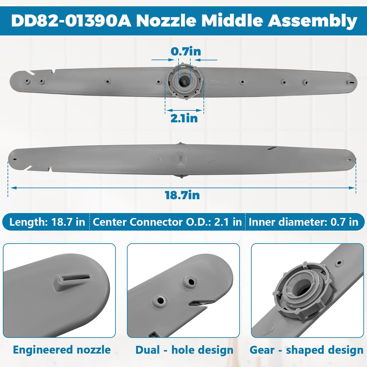 DD82-01390A Middle Nozzle -Middle Dishwasher Spray