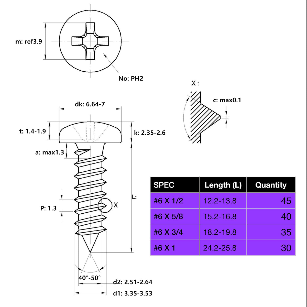 EEEEE Self Tapping Screws Assortment Set 552pcs, Assorted Screws SAE #4#6#8#10#12 304 Stainless Steel Sheet Metal Screws Kit Phillips Drive Wood Screw Assortment (SAE Pan Head 552pcs)